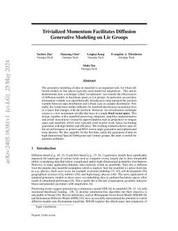 Trivialized Momentum Facilitates Diffusion Generative Modeling on Lie Groups