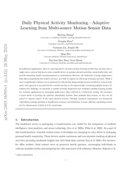 Daily Physical Activity Monitoring -- Adaptive Learning from
  Multi-source Motion Sensor Data