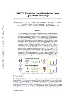 KG-FIT: Knowledge Graph Fine-Tuning Upon Open-World Knowledge