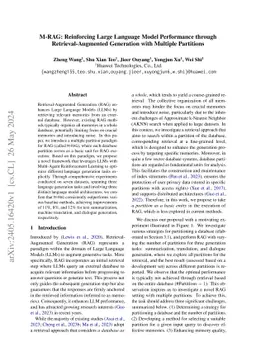 M-RAG: Reinforcing Large Language Model Performance through
  Retrieval-Augmented Generation with Multiple Partitions