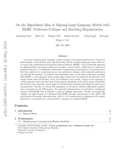 On the Algorithmic Bias of Aligning Large Language Models with RLHF: Preference Collapse and Matching Regularization