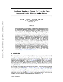 Dominant Shuffle: A Simple Yet Powerful Data Augmentation for
  Time-series Prediction