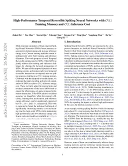 High-Performance Temporal Reversible Spiking Neural Networks with $O(L)$
  Training Memory and $O(1)$ Inference Cost