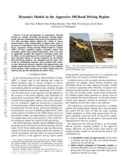 Dynamics Models in the Aggressive Off-Road Driving Regime