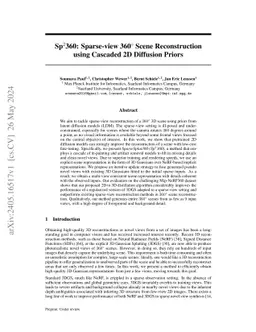 Sp2360: Sparse-view 360 Scene Reconstruction using Cascaded 2D Diffusion
  Priors