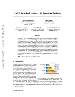 LoQT: Low Rank Adapters for Quantized Training