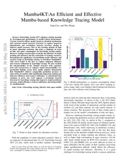 Mamba4KT:An Efficient and Effective Mamba-based Knowledge Tracing Model