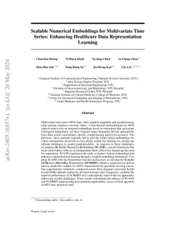 Scalable Numerical Embeddings for Multivariate Time Series: Enhancing
  Healthcare Data Representation Learning