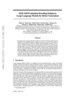 SED: Self-Evaluation Decoding Enhances Large Language Models for Better
  Generation