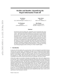 On Bits and Bandits: Quantifying the Regret-Information Trade-off