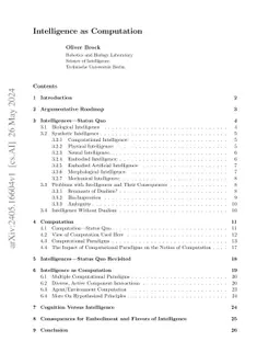 Intelligence as Computation