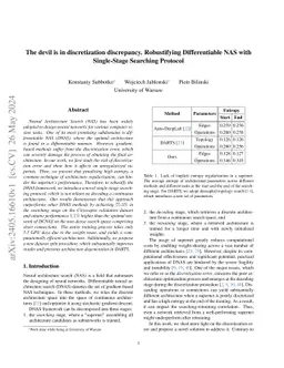 The devil is in discretization discrepancy. Robustifying Differentiable
  NAS with Single-Stage Searching Protocol