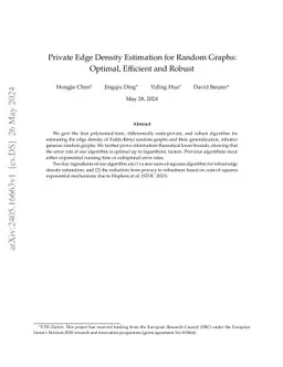 Private Edge Density Estimation for Random Graphs: Optimal, Efficient
  and Robust
