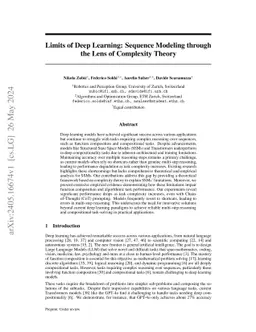Limits of Deep Learning: Sequence Modeling through the Lens of Complexity Theory