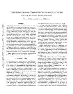 Crossmodal ASR Error Correction with Discrete Speech Units