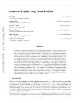 Mixture of Experts Using Tensor Products