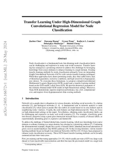 Transfer Learning Under High-Dimensional Graph Convolutional Regression
  Model for Node Classification