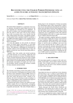 Reconstructing the Charlie Parker Omnibook using an audio-to-score
  automatic transcription pipeline