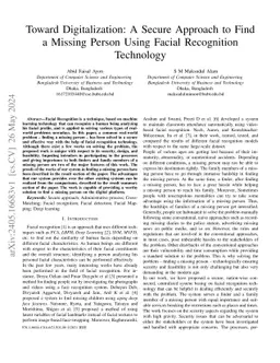 Toward Digitalization: A Secure Approach to Find a Missing Person Using
  Facial Recognition Technology