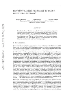 How many samples are needed to train a deep neural network?