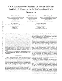 CNN Autoencoder Resizer: A Power-Efficient LoS/NLoS Detector in
  MIMO-enabled UAV Networks