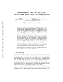 Detail-Enhanced Intra- and Inter-modal Interaction for Audio-Visual
  Emotion Recognition