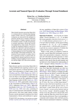 Accurate and Nuanced Open-QA Evaluation Through Textual Entailment