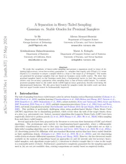 A Separation in Heavy-Tailed Sampling: Gaussian vs. Stable Oracles for
  Proximal Samplers