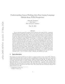 Understanding Linear Probing then Fine-tuning Language Models from NTK
  Perspective