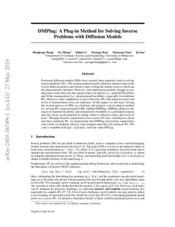 DMPlug: A Plug-in Method for Solving Inverse Problems with Diffusion
  Models