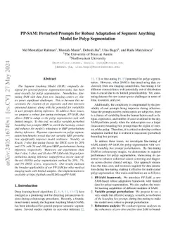 PP-SAM: Perturbed Prompts for Robust Adaptation of Segment Anything
  Model for Polyp Segmentation