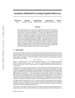 Symmetry-Informed Governing Equation Discovery