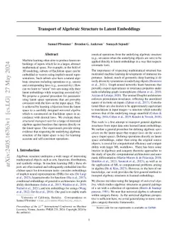Transport of Algebraic Structure to Latent Embeddings