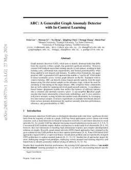 ARC: A Generalist Graph Anomaly Detector with In-Context Learning