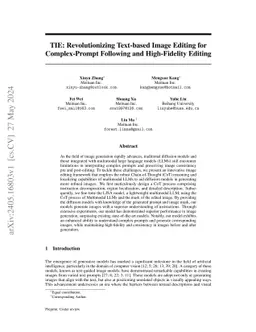 TIE: Revolutionizing Text-based Image Editing for Complex-Prompt
  Following and High-Fidelity Editing