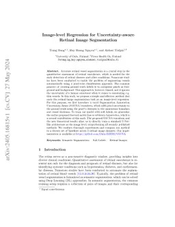 Image-level Regression for Uncertainty-aware Retinal Image Segmentation