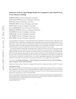 Laboratory-Scale AI: Open-Weight Models are Competitive with ChatGPT
  Even in Low-Resource Settings