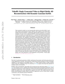 Vidu4D: Single Generated Video to High-Fidelity 4D Reconstruction with
  Dynamic Gaussian Surfels