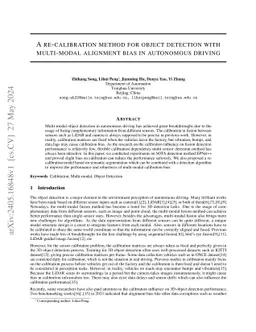 A re-calibration method for object detection with multi-modal alignment bias in autonomous driving