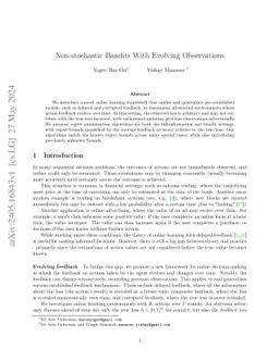 Non-stochastic Bandits With Evolving Observations