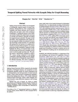 Temporal Spiking Neural Networks with Synaptic Delay for Graph Reasoning