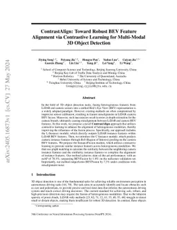 ContrastAlign: Toward Robust BEV Feature Alignment via Contrastive Learning for Multi-Modal 3D Object Detection