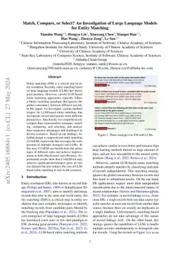 Match, Compare, or Select? An Investigation of Large Language Models for
  Entity Matching