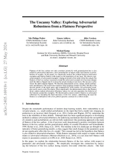 The Uncanny Valley: Exploring Adversarial Robustness from a Flatness Perspective