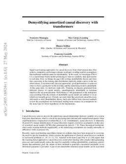 Demystifying amortized causal discovery with transformers