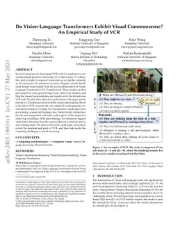 Do Vision-Language Transformers Exhibit Visual Commonsense? An Empirical
  Study of VCR