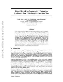 From Obstacle to Opportunity: Enhancing Semi-supervised Learning with
  Synthetic Data