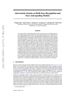 Adversarial Attacks on Both Face Recognition and Face Anti-spoofing Models