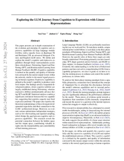 Exploring the LLM Journey from Cognition to Expression with Linear
  Representations