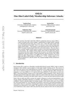 OSLO: One-Shot Label-Only Membership Inference Attacks